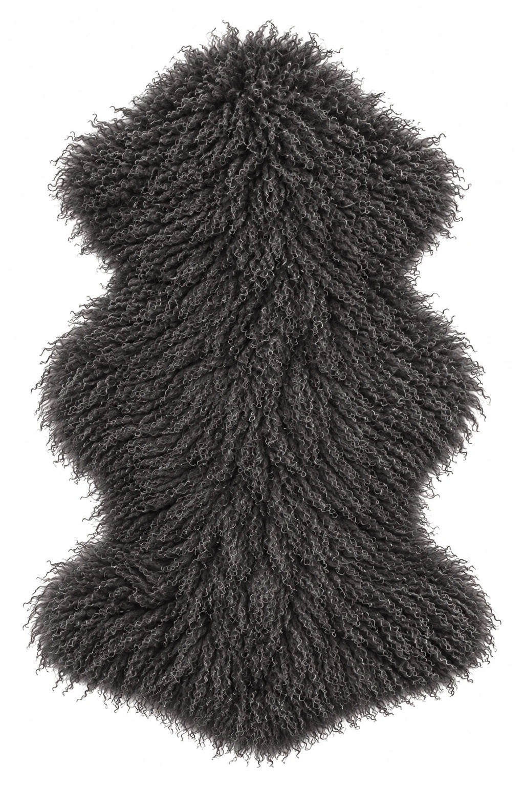 CURLY Kunstfell in Anthrazit mit lockiger Lammfelloptik, 50 × 90 cm