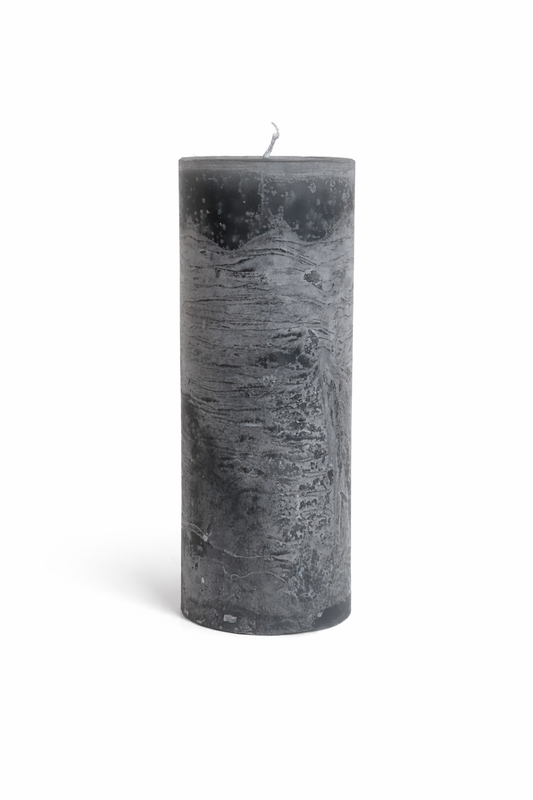 Stumpenkerze Rustic – Grau, Ø 7 cm x H 20 cm