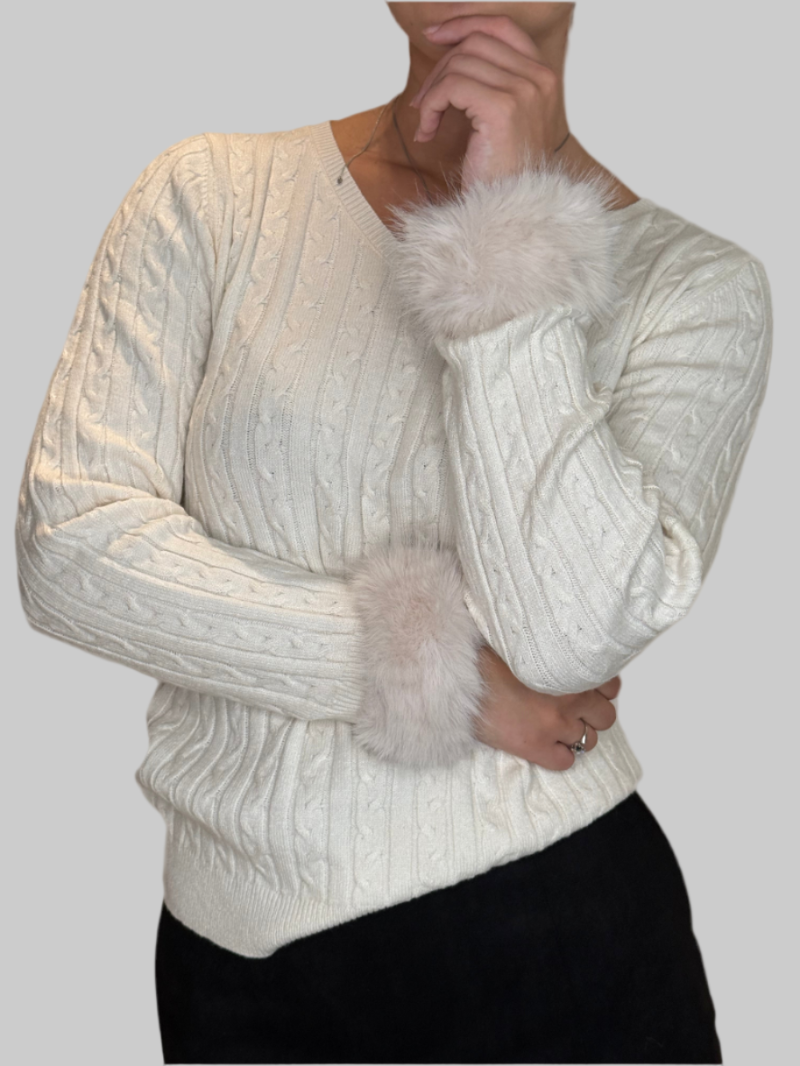 FLUFFY Wrist Warmers Faux Fur one size | off-white