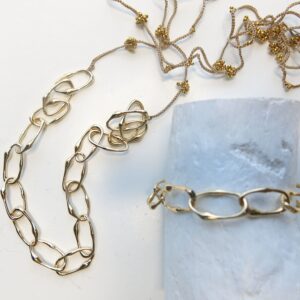 O-Val Glieder-Armband 14kt vergoldet