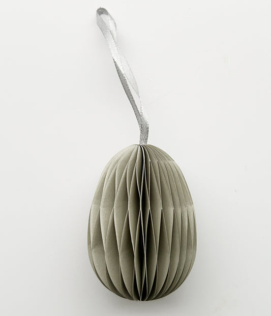 Osterei Papierei Honeycomb zum Hängen | 7 cm helles Grau