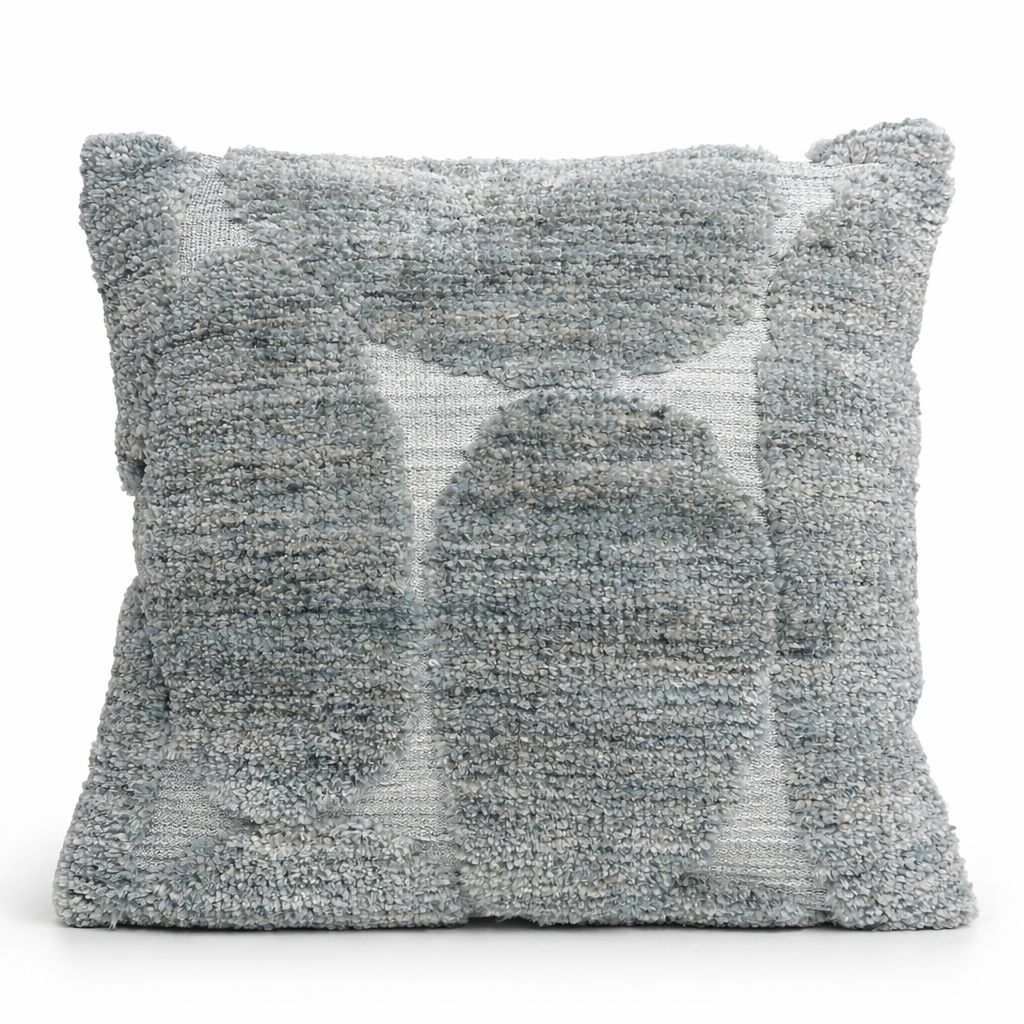 Wohnkissen STONE Polyester – Blau / Grau gemustert 45x45 cm