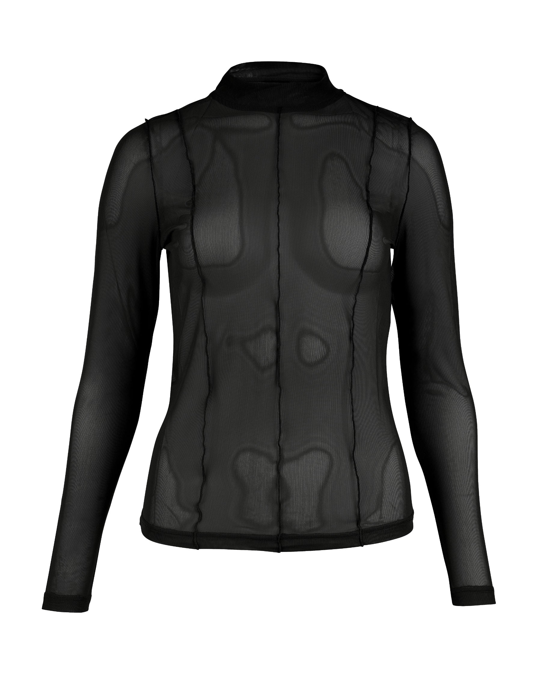 YRIA Mesh-Shirt - semi-transparent - schwarz
