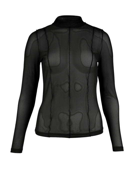 YRIA Mesh-Shirt - semi-transparent - schwarz