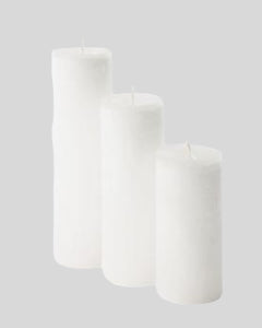 Kerzen Ø 7 cm - Weiß verschiedene Höhen