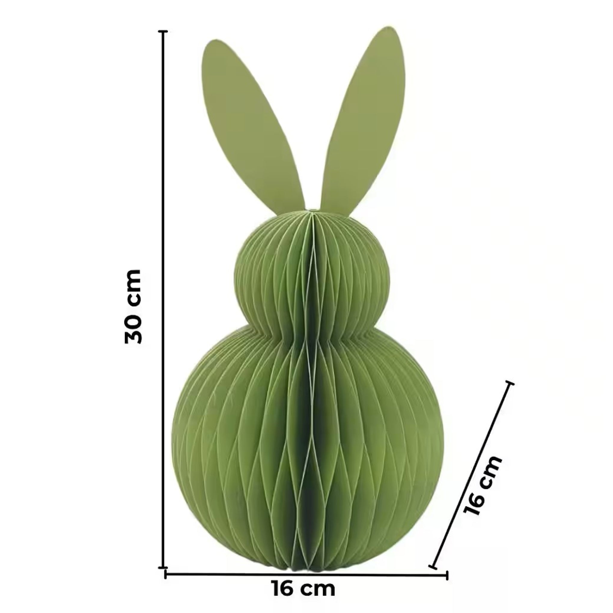 Papier-Hase Honeycombs - Grün | 30 cm Osterdeko