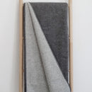 Wohndecke Thor von Riema Germany aus recycelter Baumwolle 230x150 cm groß als Wendedecke Dunkelgrau und Hellgrau