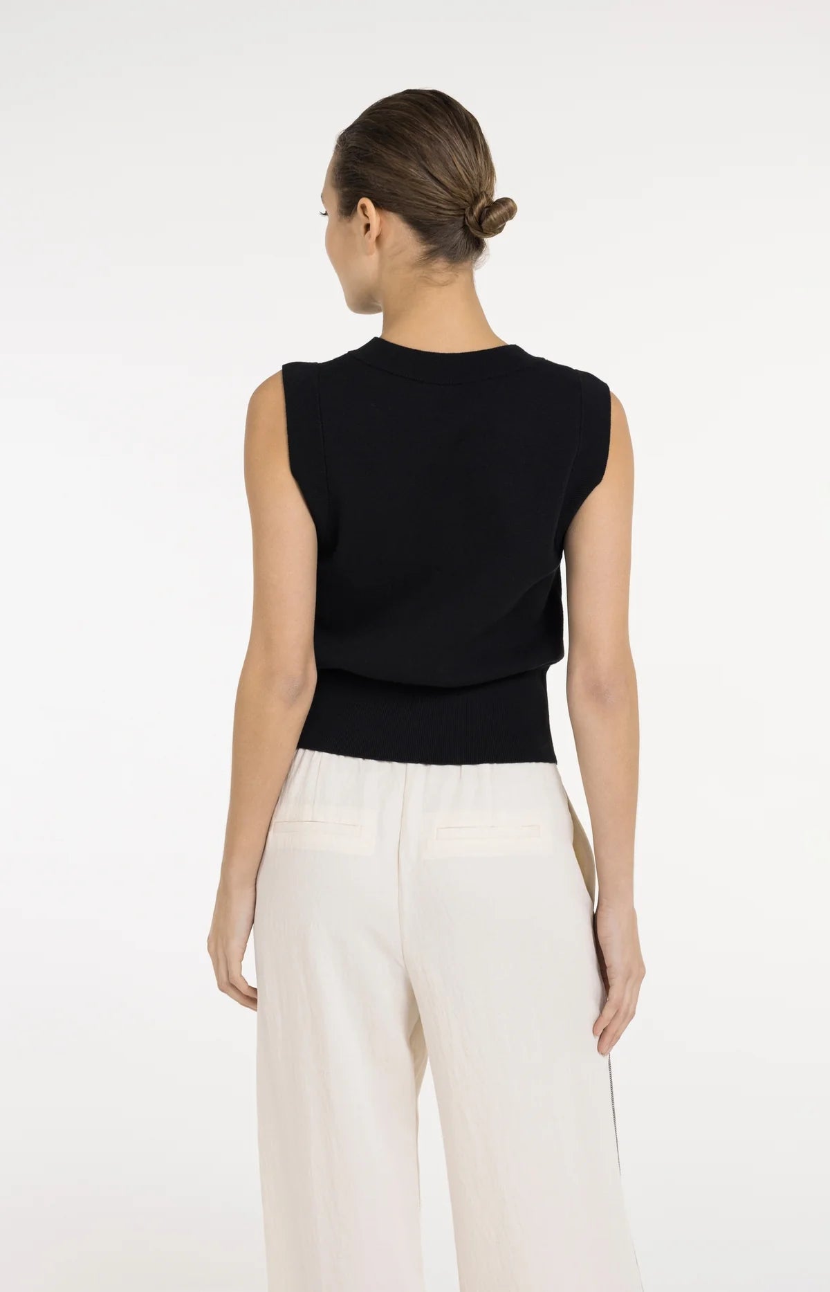 YAYA Feinstrickweste mit Knopfleiste – Schwarz