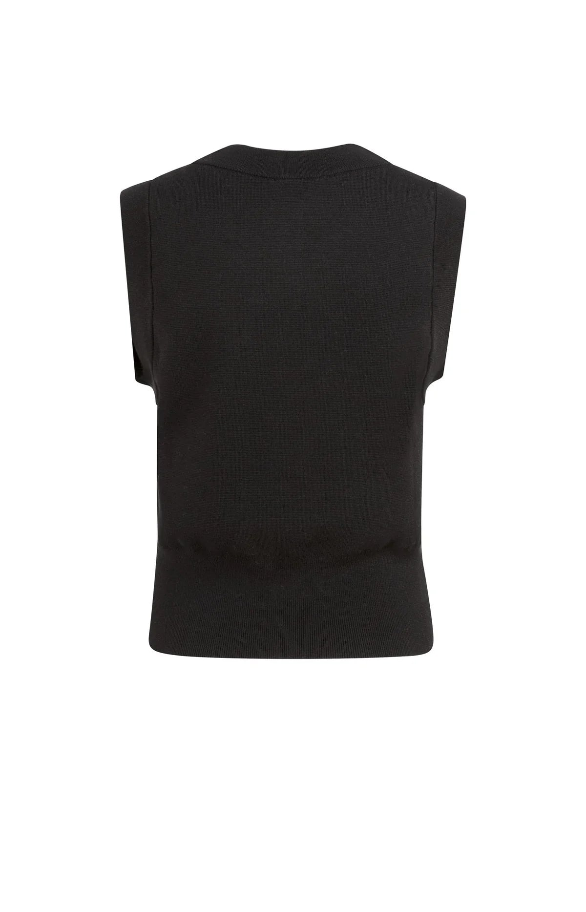 YAYA Feinstrickweste mit Knopfleiste – Schwarz