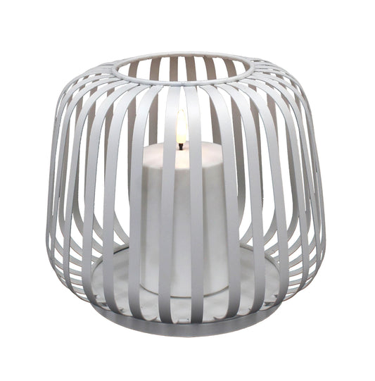 Weiße LED-Laterne Outdoor mit Kerze 