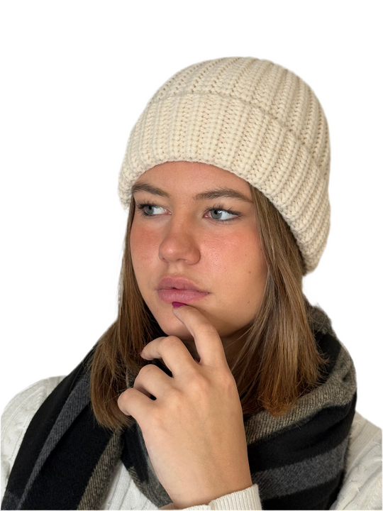 Strickmuetze-beige
