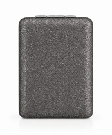 Klappbarer Taschenspiegel mit Vergrößerung in Anthrazit und Silber