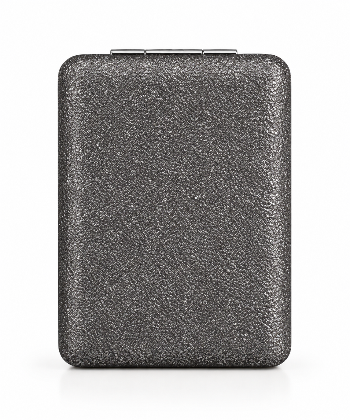 Klappbarer Taschenspiegel mit Vergrößerung in Anthrazit und Silber