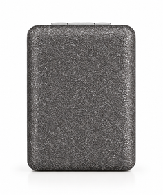 Klappbarer Taschenspiegel mit Vergrößerung in Anthrazit und Silber