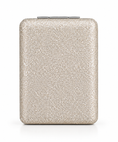 Carica immagine nella galleria, Taschenspiegel mit Vergrößerung in Hellbeige und Silber
