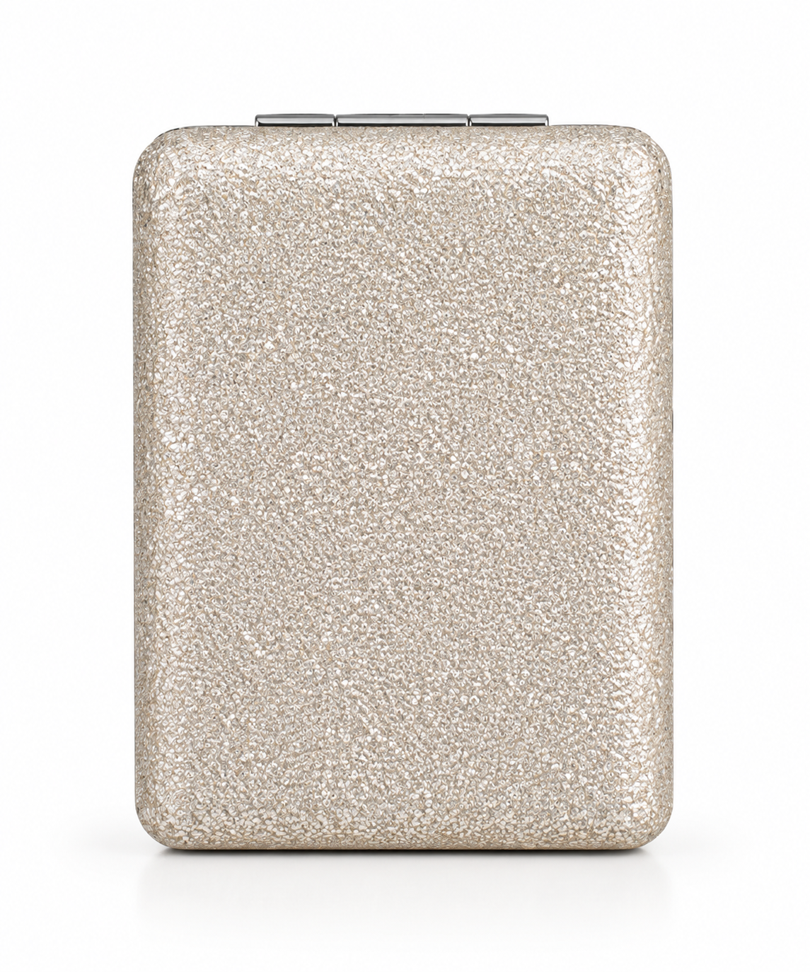 Taschenspiegel mit Vergrößerung in Hellbeige und Silber