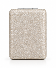 Taschenspiegel mit Vergrößerung in Hellbeige und Silber