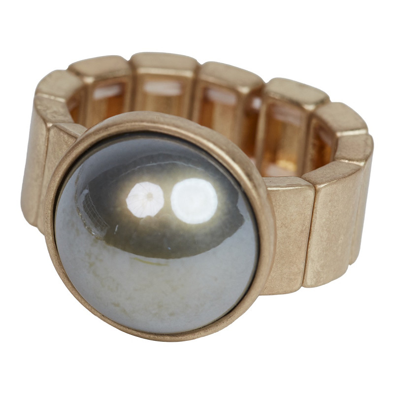 The Moshi Ring Gold mit grauem Stein elastischer Statement Ring