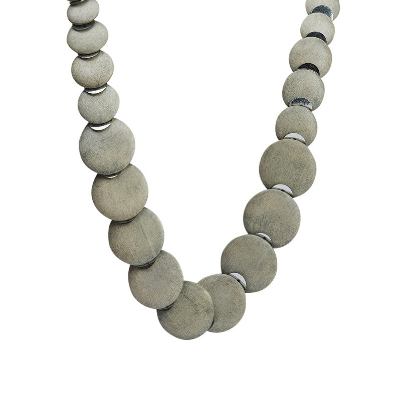 Collana The Moshi MAIA – Collana di perle di legno grigia