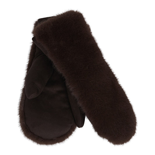 MITTEN ZOE Fäustlinge Kunstpelz dunkelbraun