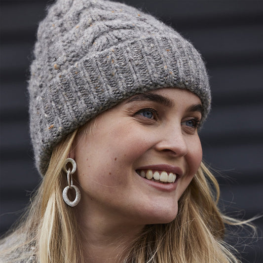 CATTIS- Beanie - Mischgewebe graubraun