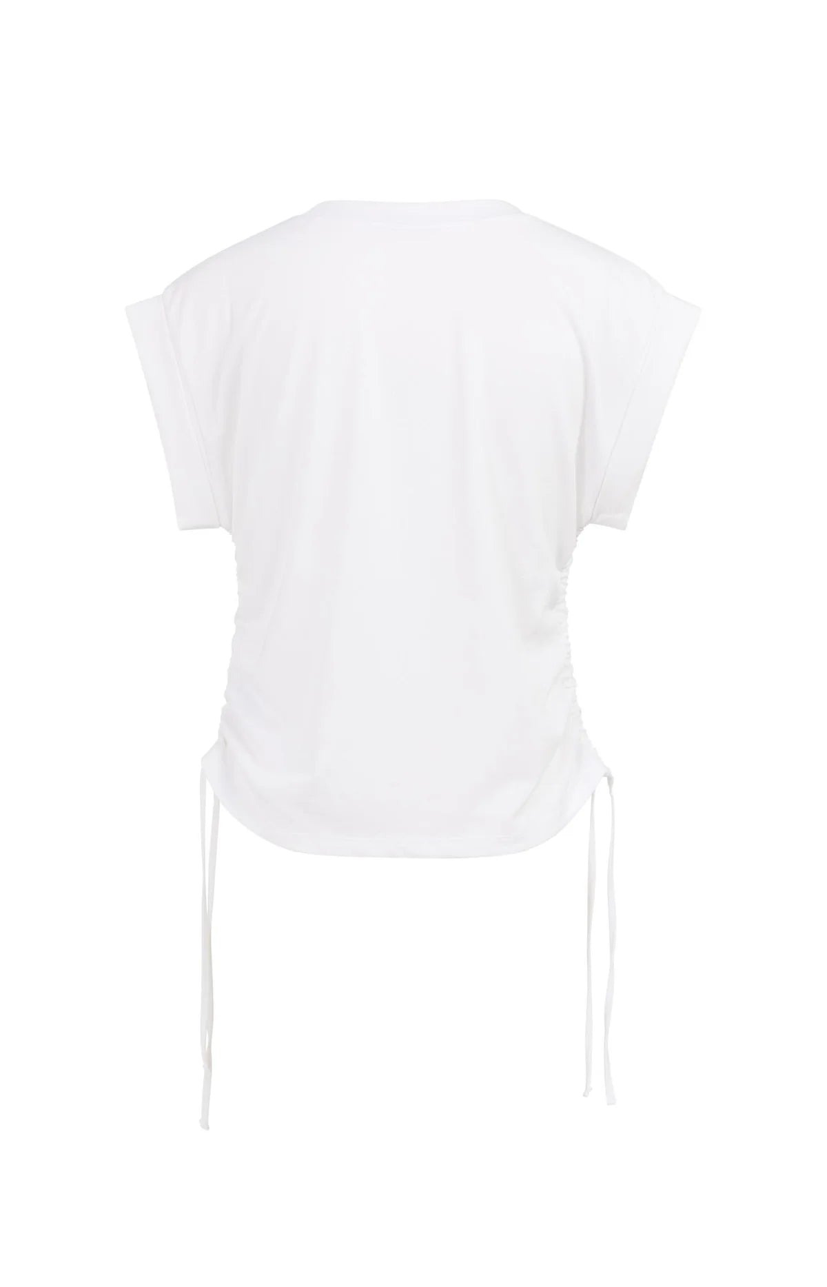 YAYA T-Shirt mit seitlichen Kordelzügen – Weiß