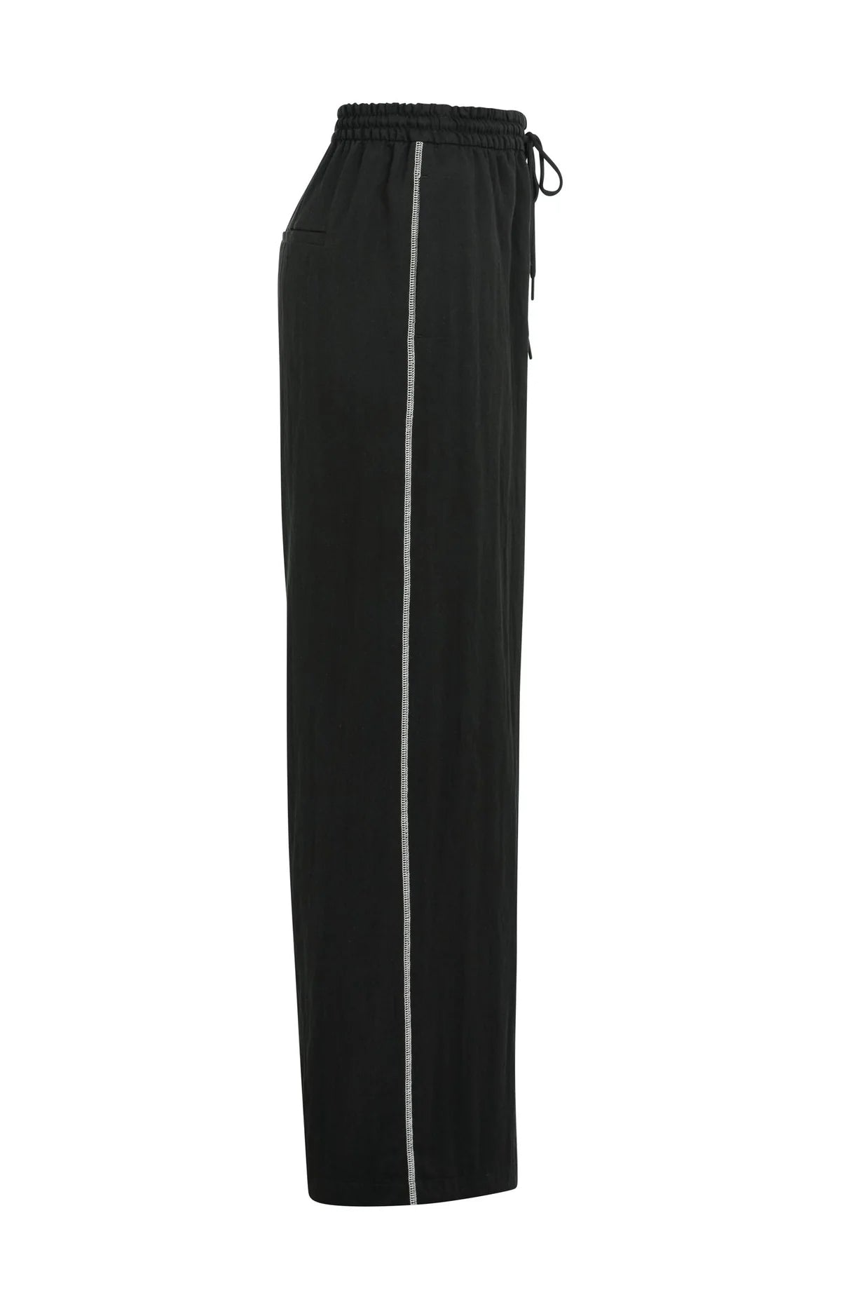 YAYA Wide Leg Hose mit Kontrastnähten – Schwarz