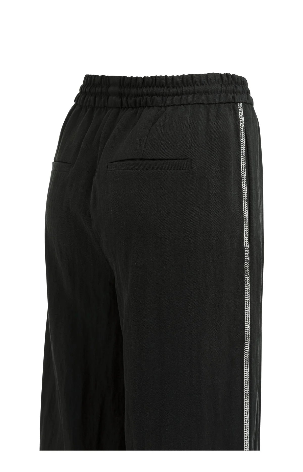 YAYA Wide Leg Hose mit Kontrastnähten – Schwarz