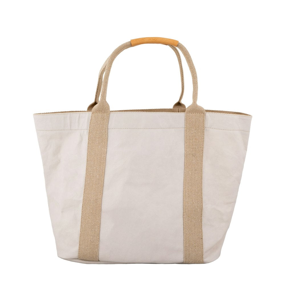 UASHMAMA GIULIA Small Shopper aus waschbarem Papier in Glossy Weiß
