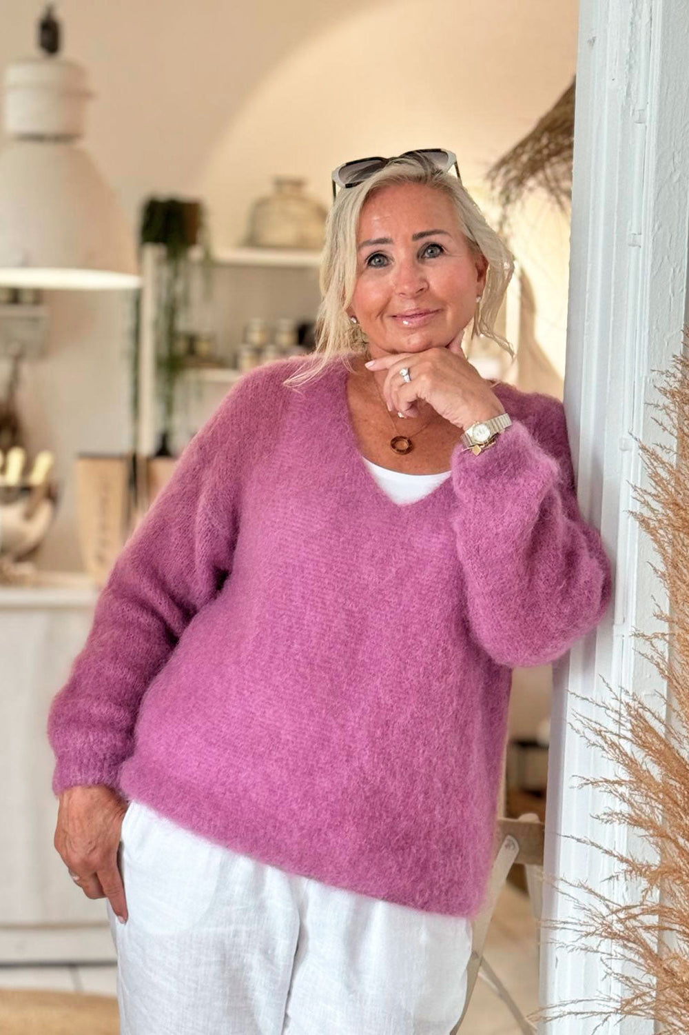 HEAVEN - V-Ausschnitt Pulli - Mohair