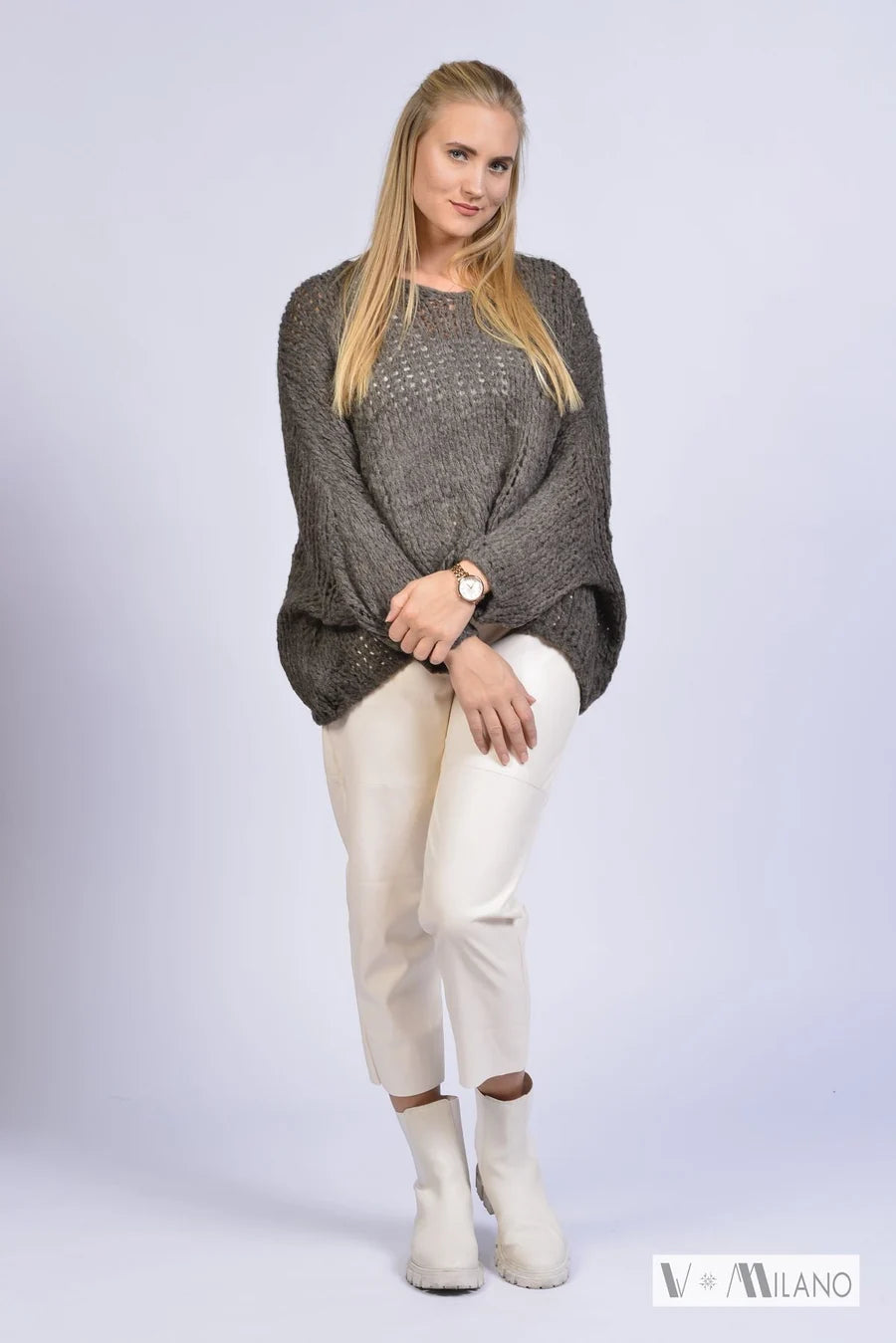LORA Oversize-Grobstrickpullover mit Wolle – Fango