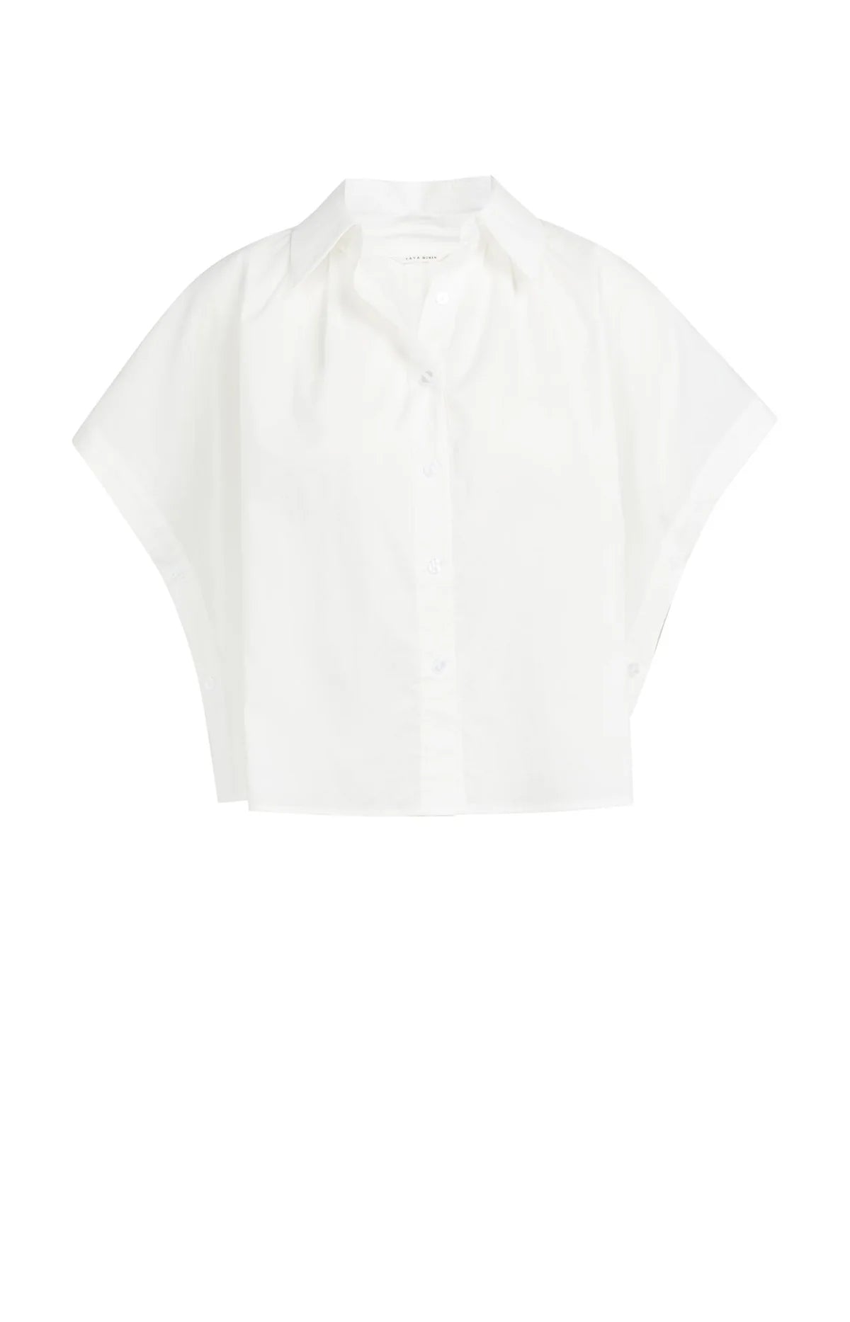 Blouse courte sans manches avec boutons décoratifs – Blanc