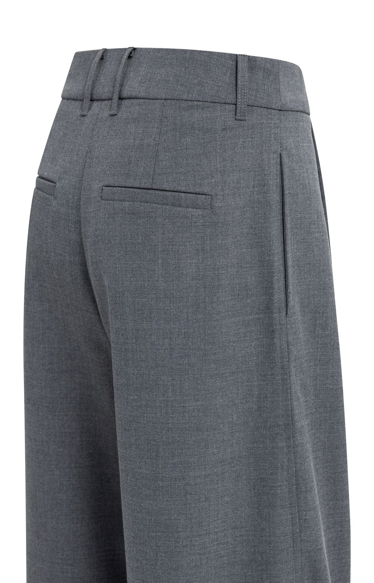 Barrel-Hose mit Bundfalten – Grau