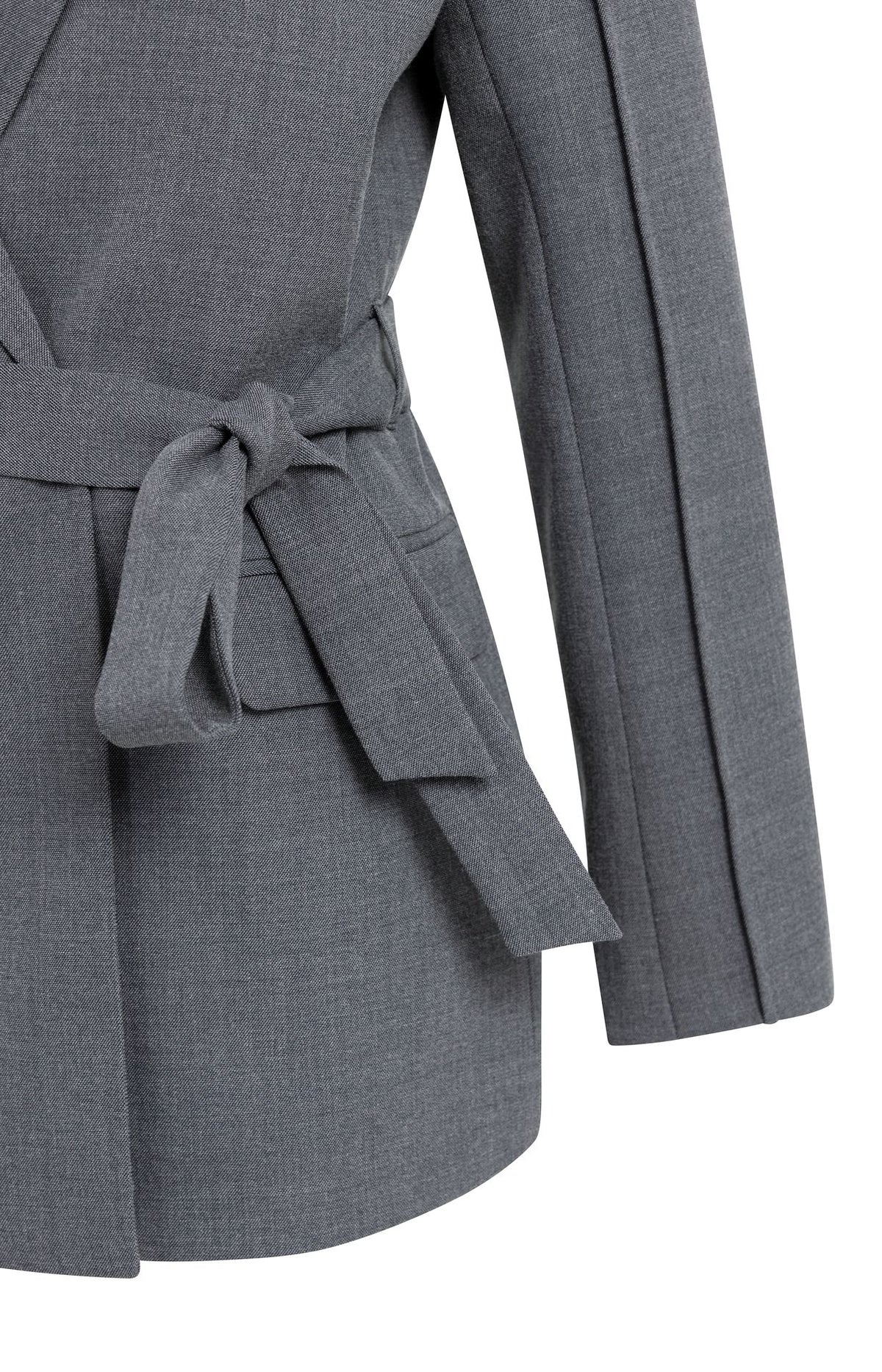 Blazer mit abnehmbarem Gürtel – Grau