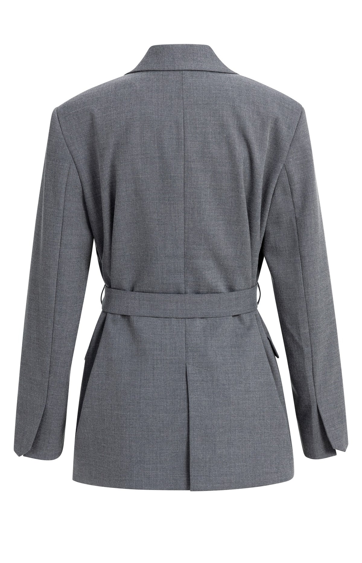 Blazer mit abnehmbarem Gürtel – Grau