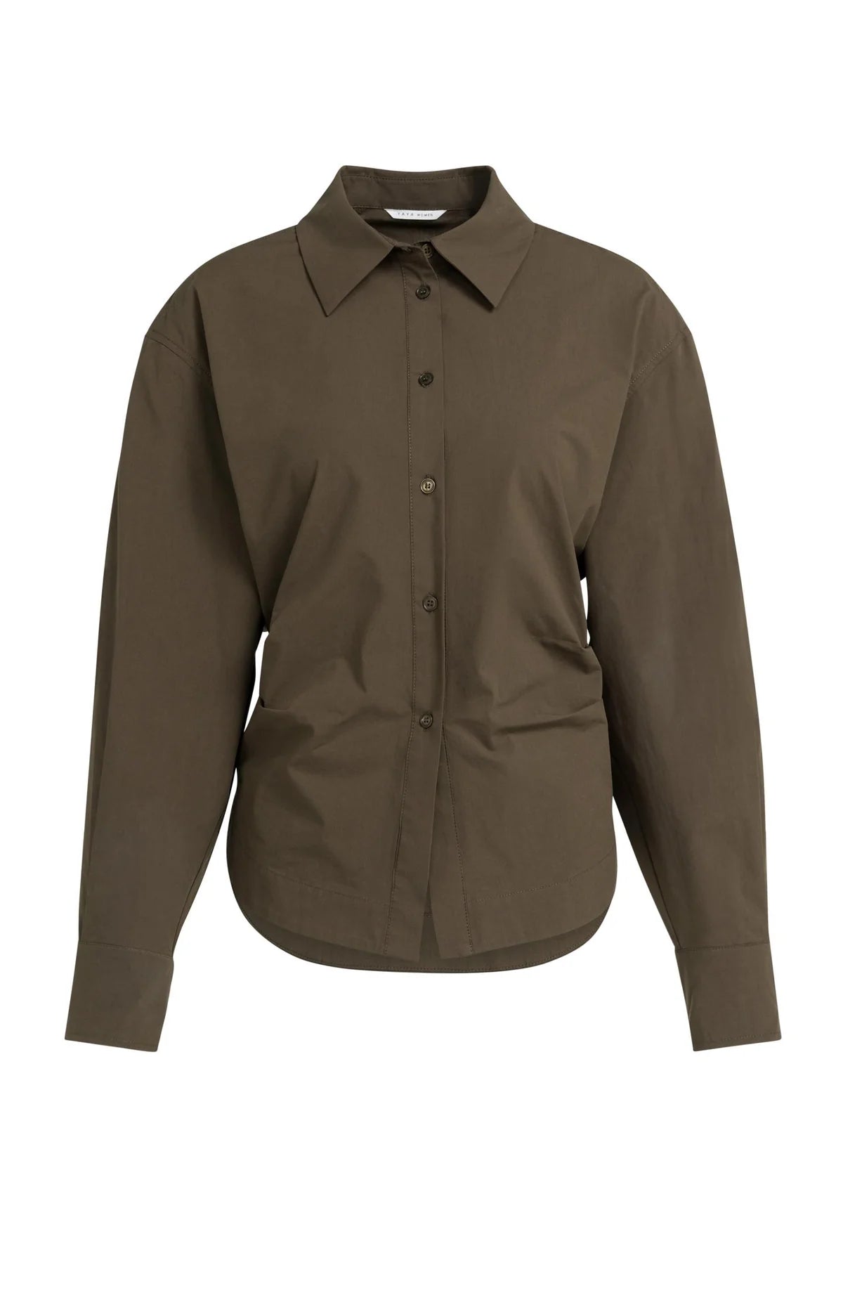 YAYA Taillierte Bluse mit Raffungen – Braun
