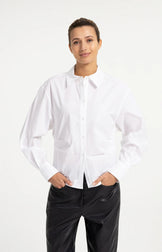 YAYA Taillierte Bluse mit Raffungen – Weiß