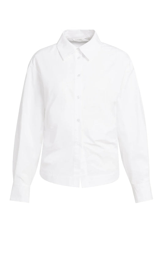YAYA Taillierte Bluse mit Raffungen – Weiß