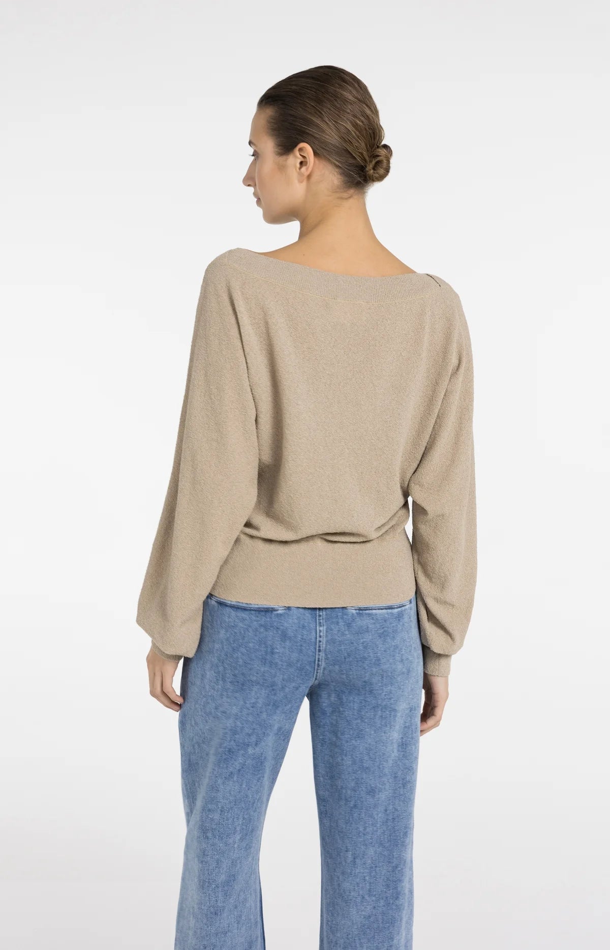 YAYA Pullover Strickfrottee mit U-Boot-Ausschnitt