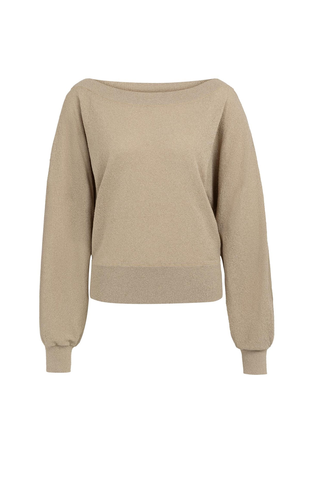 YAYA Pullover Strickfrottee mit U-Boot-Ausschnitt