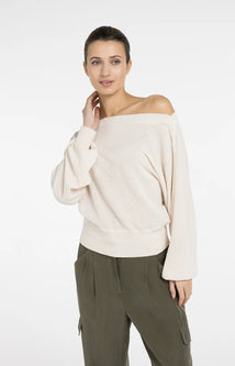 YAYA Pullover Strickfrottee mit U-Boot-Ausschnitt