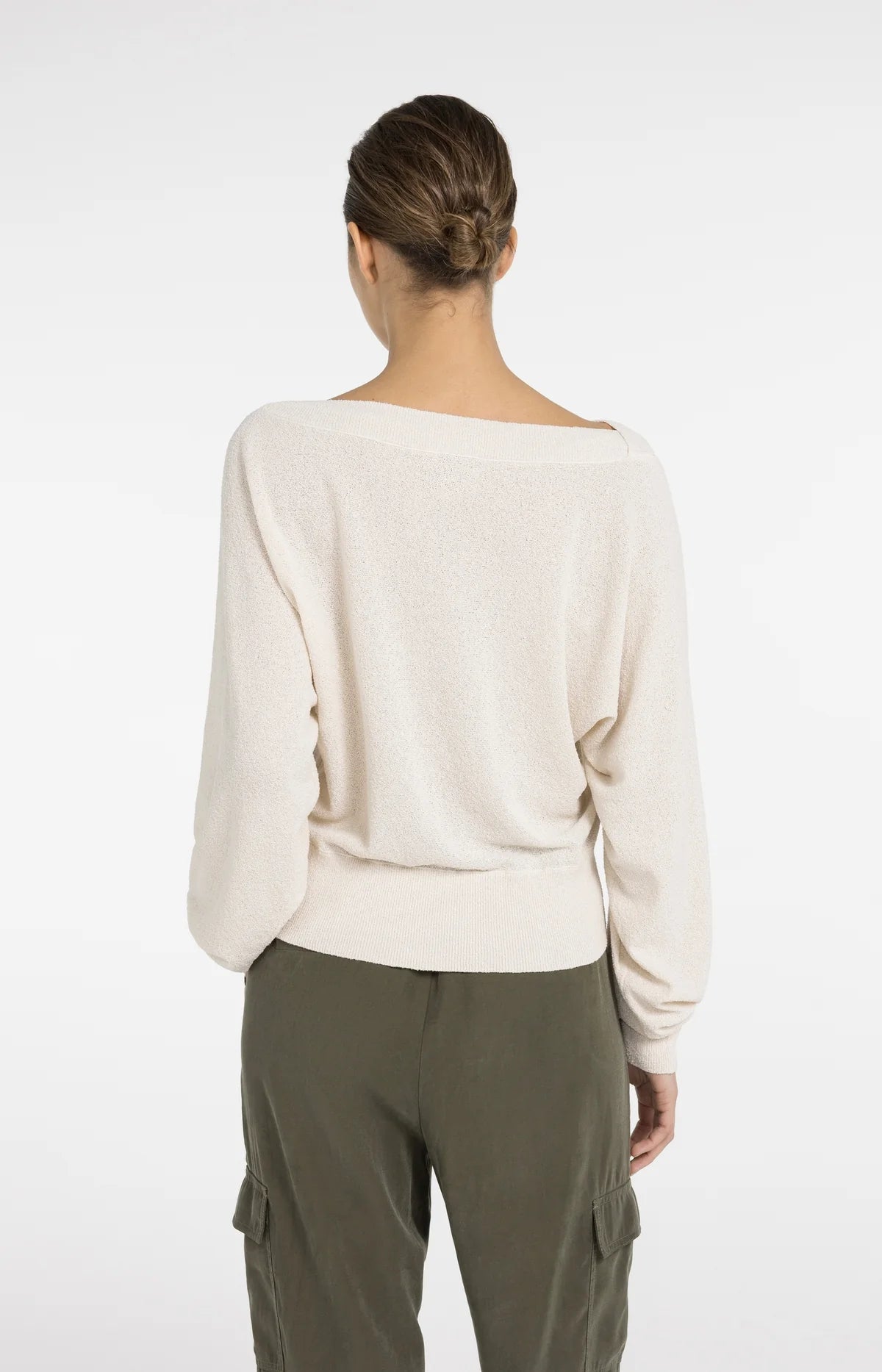 YAYA Pullover Strickfrottee mit U-Boot-Ausschnitt