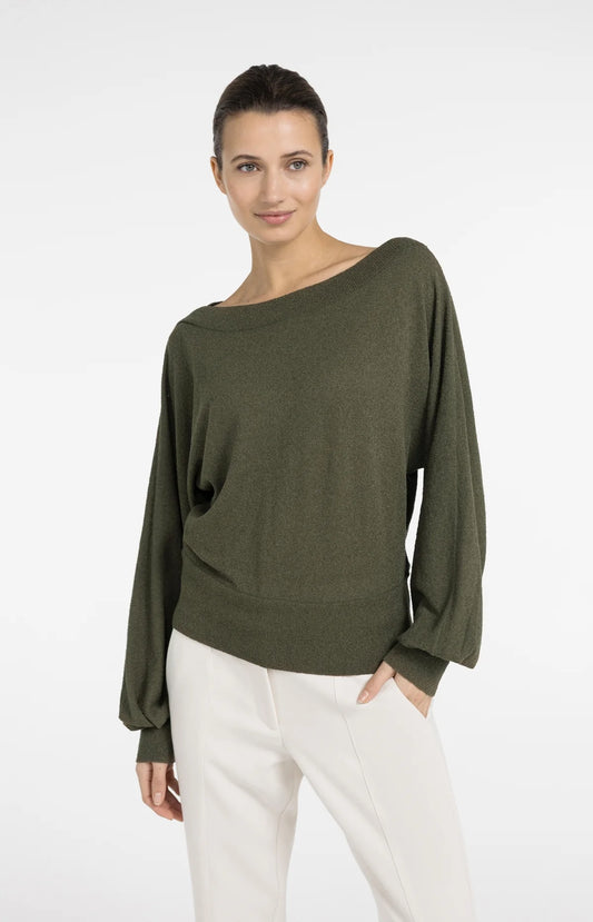 YAYA Pullover Strickfrottee mit U-Boot-Ausschnitt