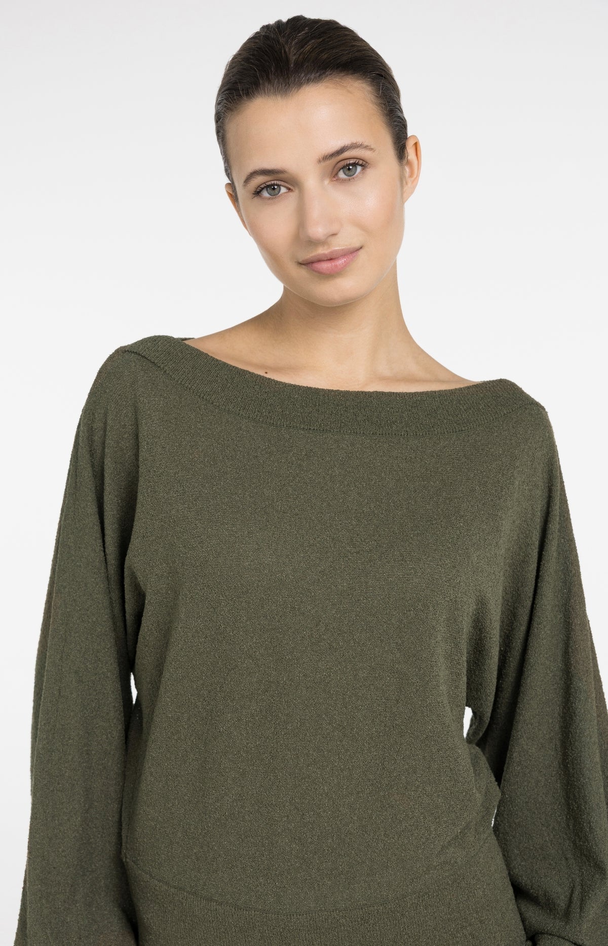 YAYA Pullover Strickfrottee mit U-Boot-Ausschnitt