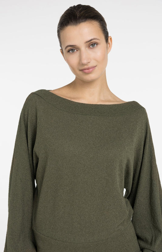 YAYA Pullover Strickfrottee mit U-Boot-Ausschnitt
