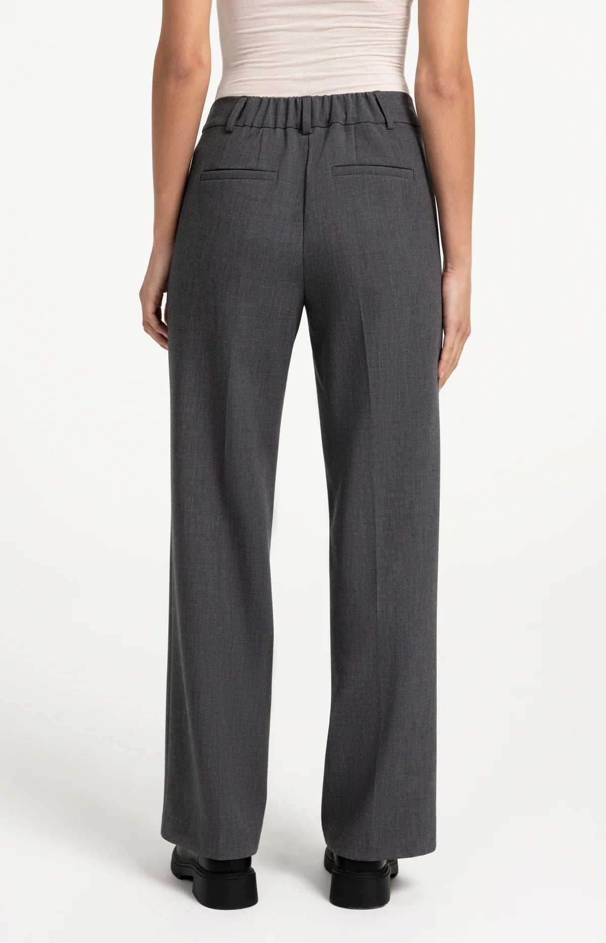 YAYA Stoffhose mit geradem Bein – Grau Melange