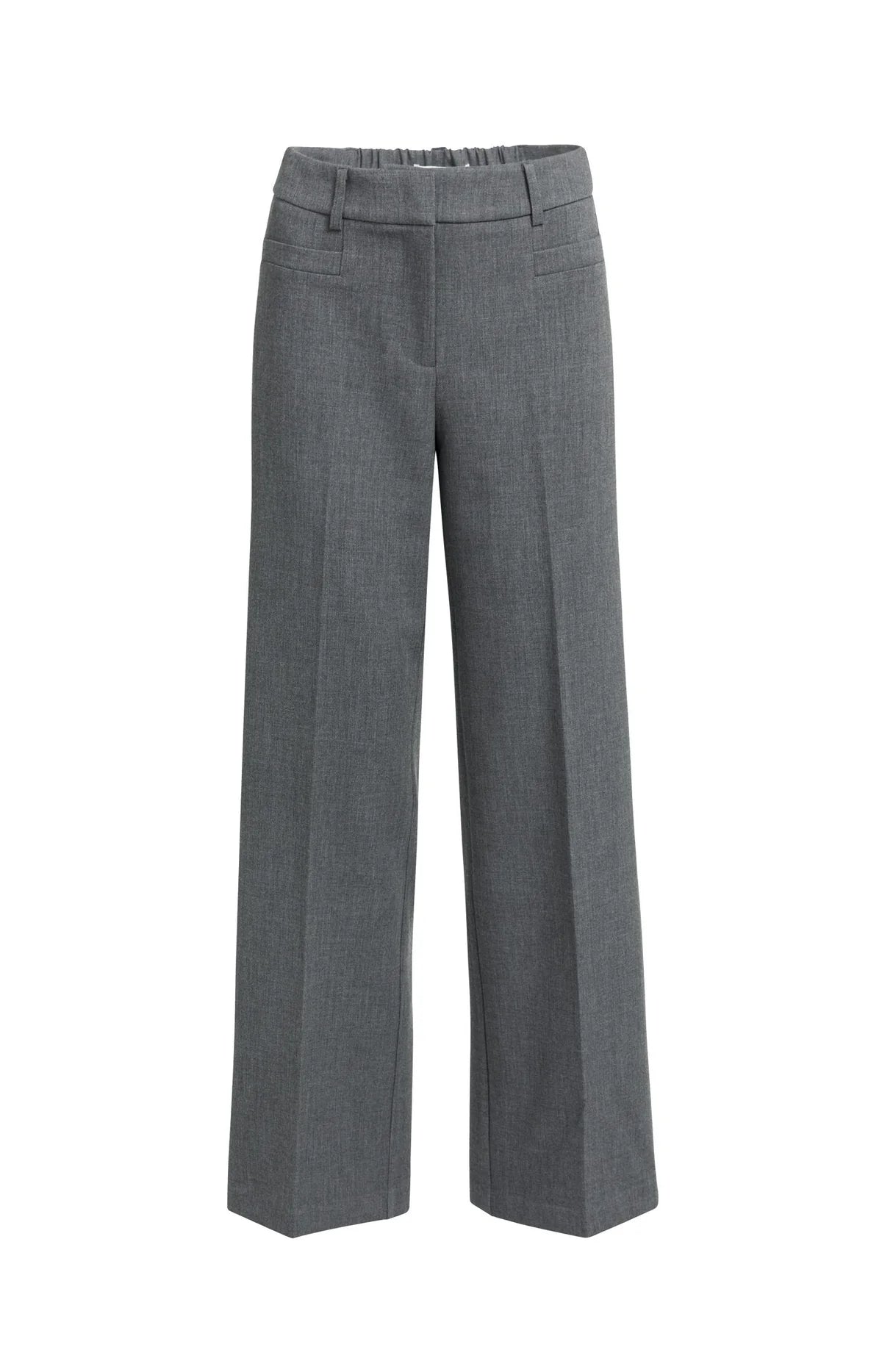 YAYA Stoffhose mit geradem Bein – Grau Melange