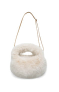 Load image in gallery, Kleine Handtasche aus Fellimitat – Off-White
