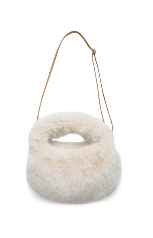 Kleine Handtasche aus Fellimitat – Off-White