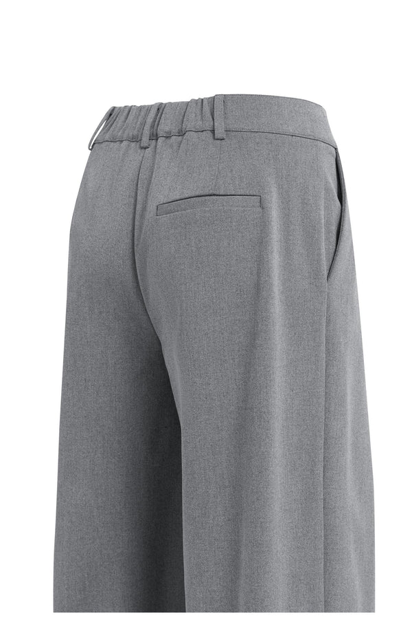 YAYA Hose mit weitem Bein & Knopfversatz – Grau